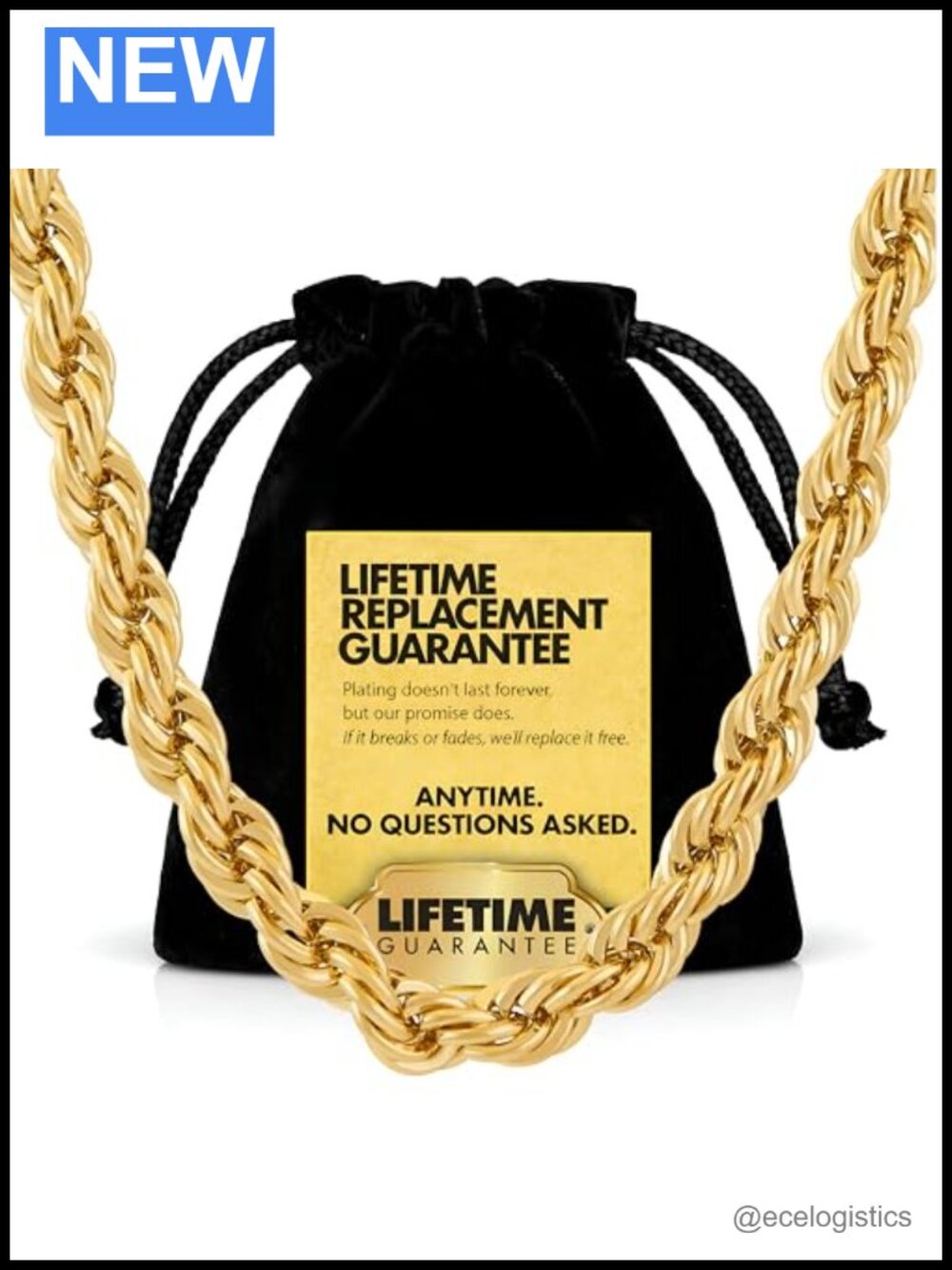7mm Gold Plated Rope Chain Necklace Diamond Cut Lobster Clasp 24k
